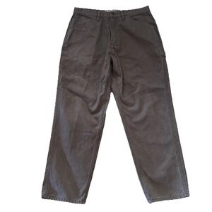 Gravel Gear Pants Men's 34x30 (34x29) Brown Canvas Duck Carpenter Pants Relaxed